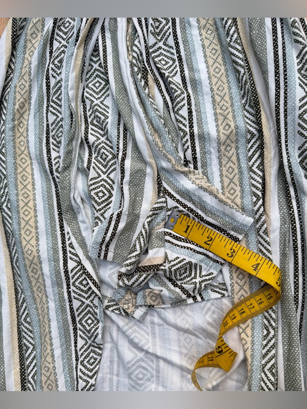 No Boundaries Sage and Cream Striped Maxi Romper Small Faux Wrap High Low Skirt - Picture 10 of 13